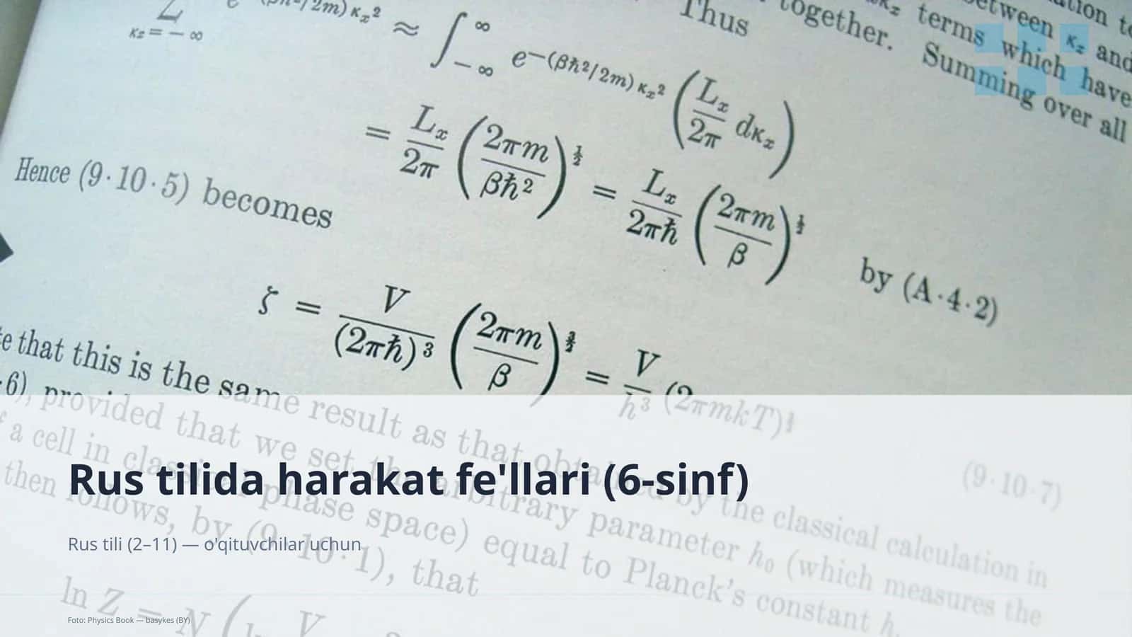 Rus tilida harakat fe'llari (6-sinf) 1