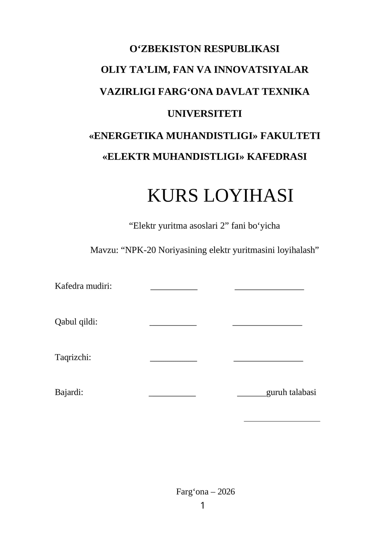 Elektr yuritma asoslari 2" 1