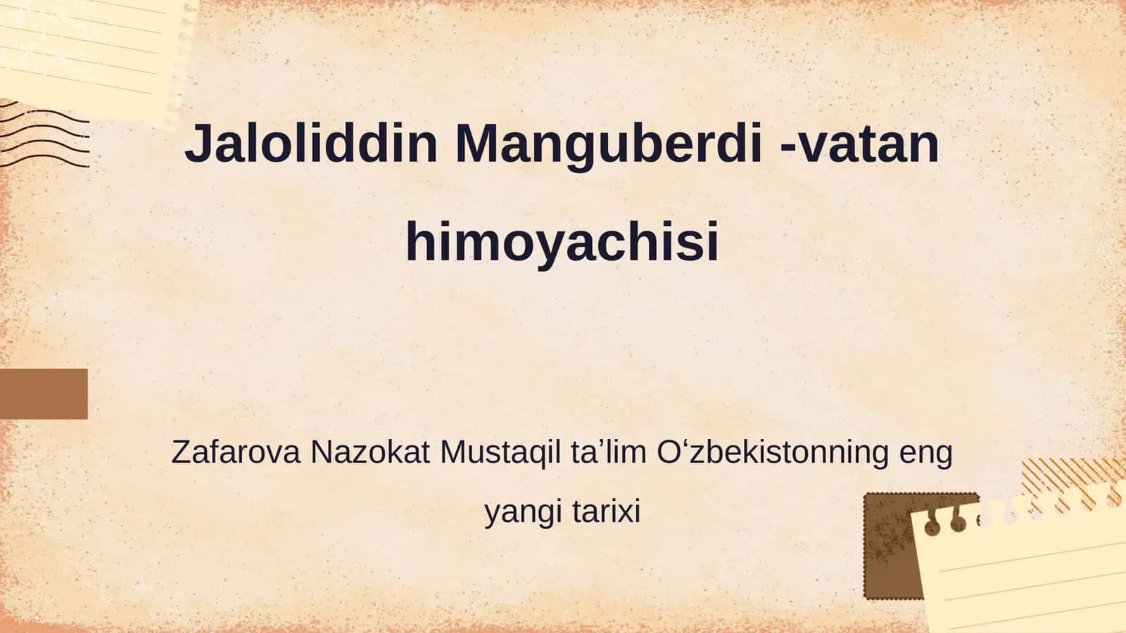 Jaloliddin Manguberdi -vatan himoyachisi 1