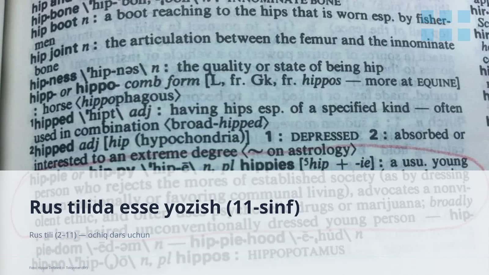 Rus tilida esse yozish (11-sinf) 1