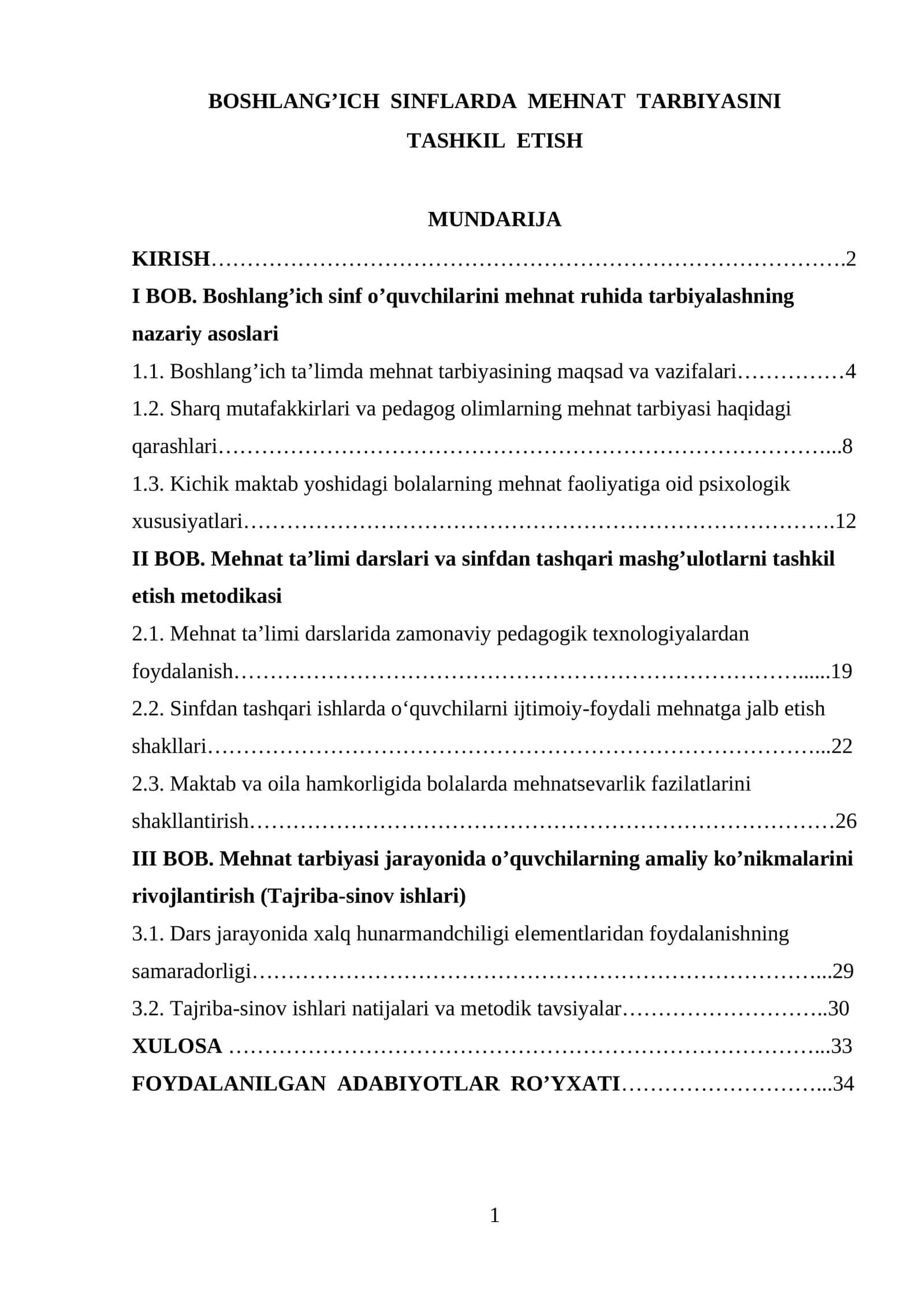 BOSHLANG’ICH SINFLARDA MEHNAT TARBIYASINI TASHKIL ETISH 1