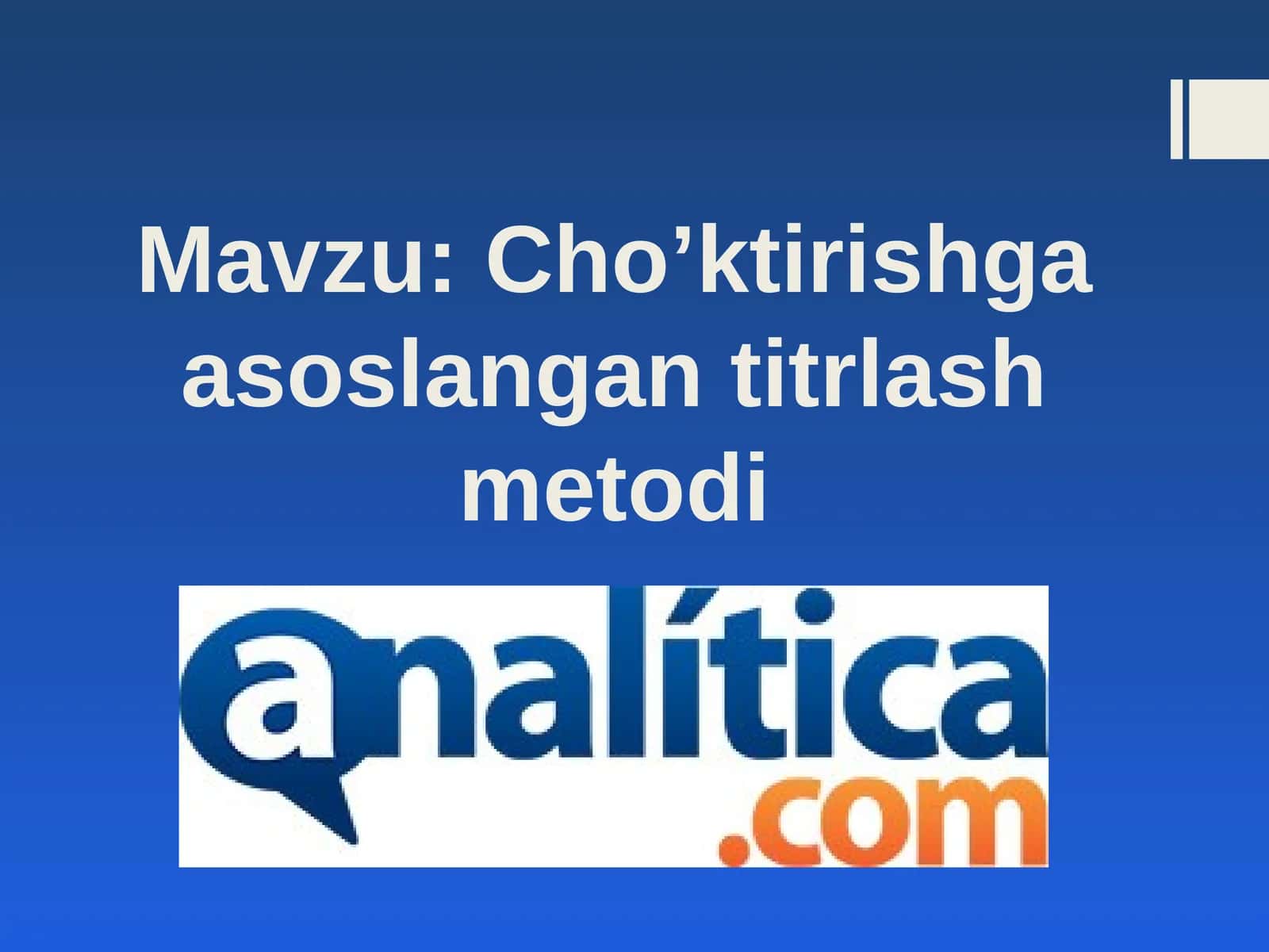 Cho’ktirishgа аsоslаngаn titrlаsh mеtоdi 1