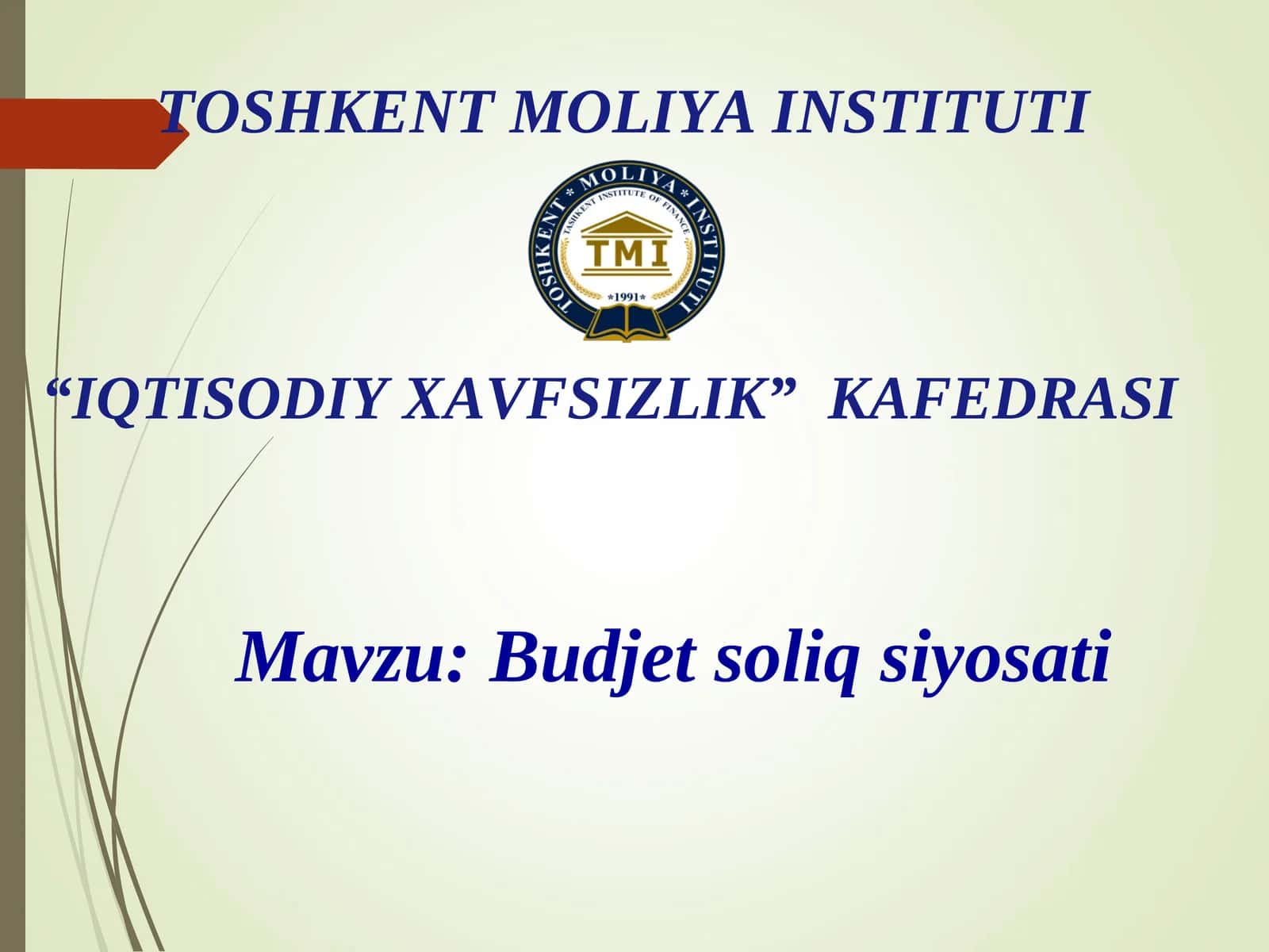 Budjet soliq siyosati 1