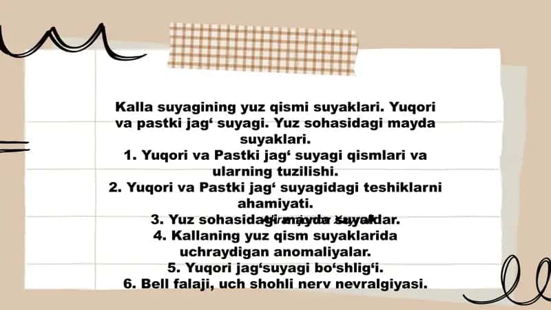 Kalla suyagining yuz qismi suyaklari 1