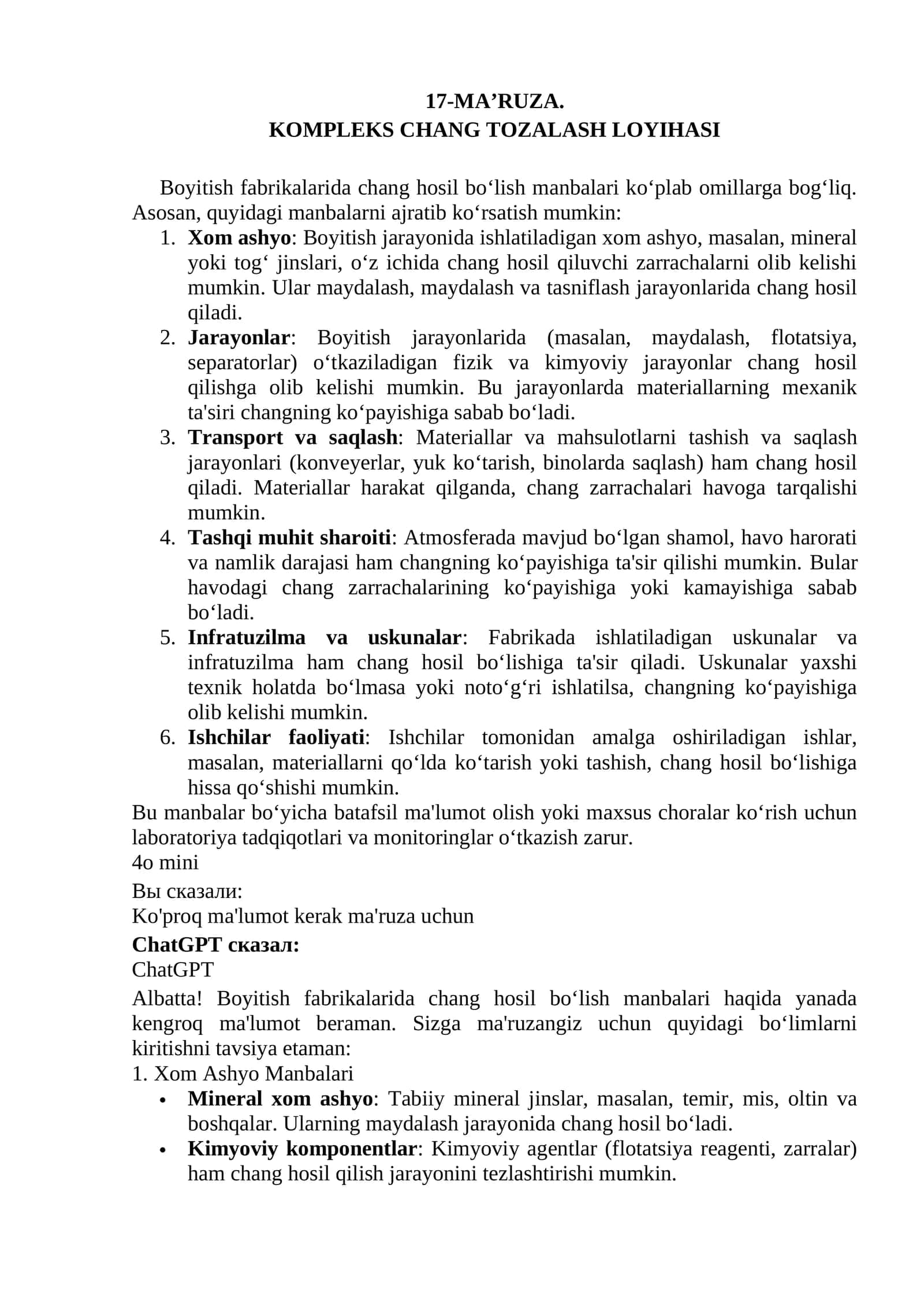 KOMPLEKS CHANG TOZALASH LOYIHASI 1