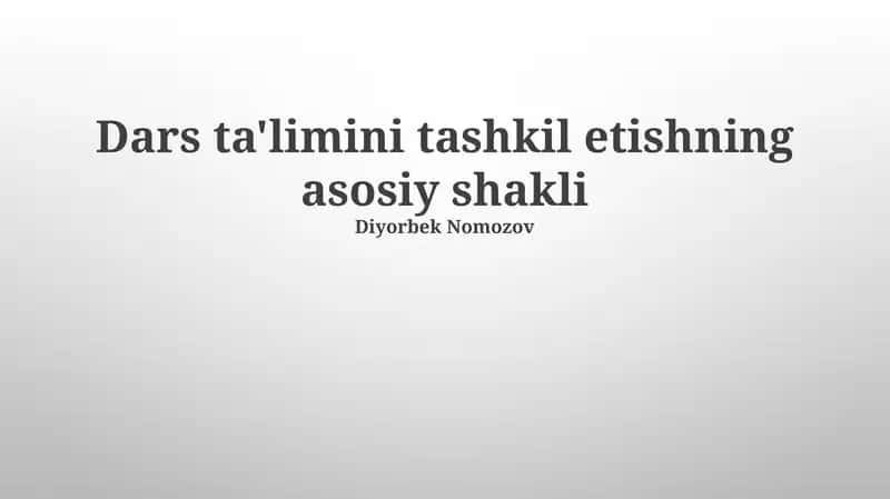 Aralash o'qitish 1