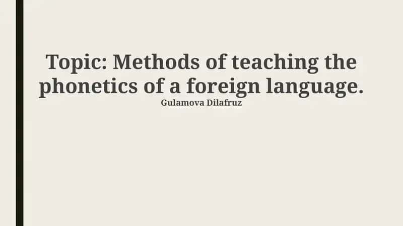 Phonetics Instruction Methods 1