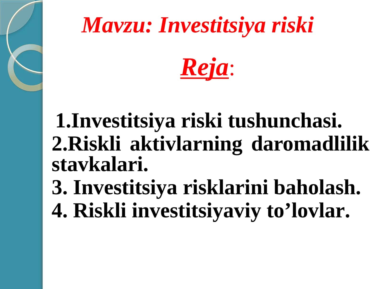 Investitsiya riski 1