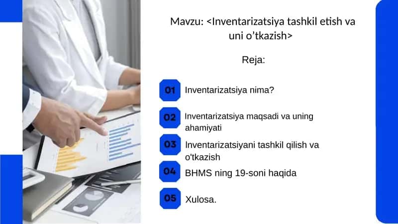 Inventarizatsiya tashkil etish va uni o’tkazish 1