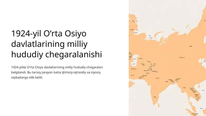 Oʻrta Osiyo davlatlarining milliy hududiy chegaralanishi 1