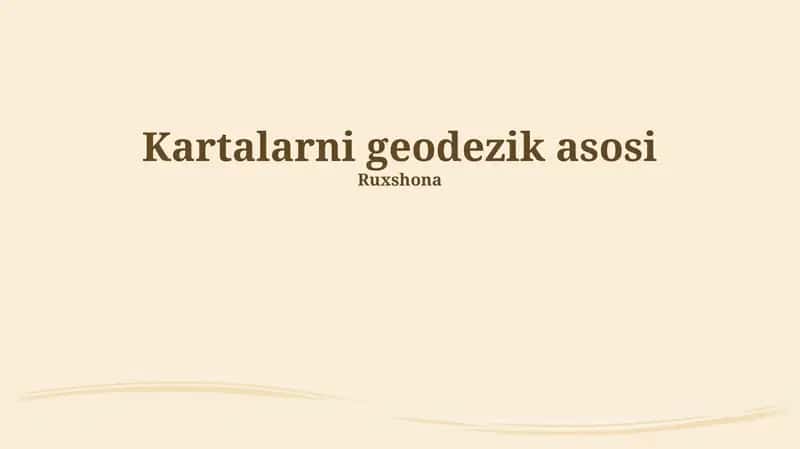 Kartalarni geodezik asosi 1