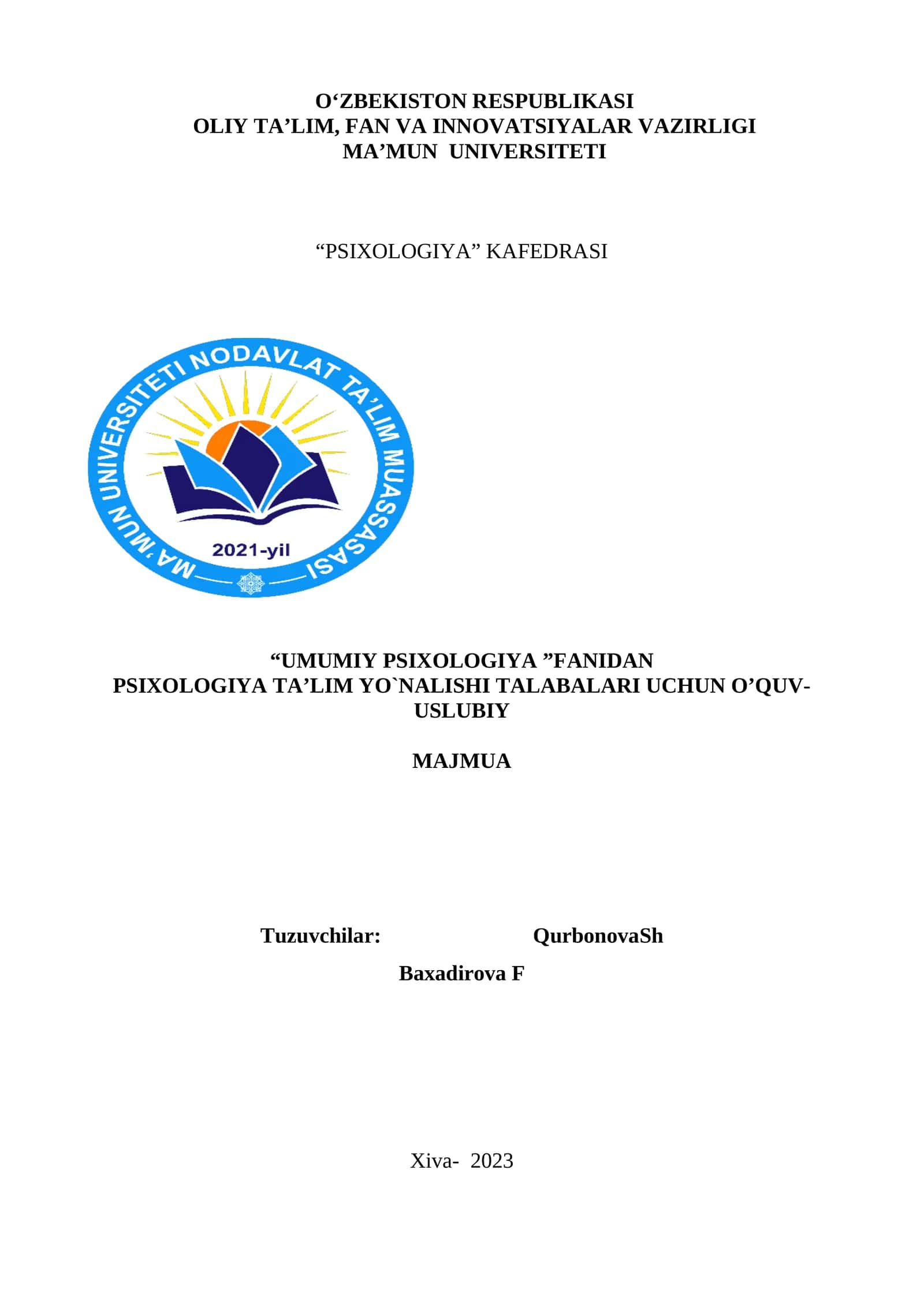 UMUMIY PSIXOLOGIYA 1