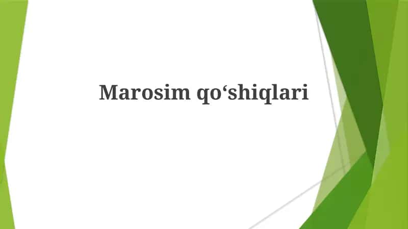 Marosimqoʻshiqlari 1