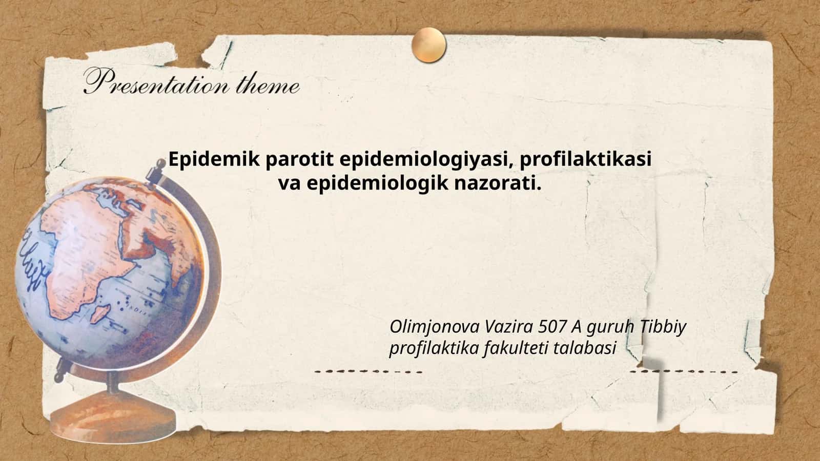 Epidemik parotit epidemiologiyasi, profilaktikasi va epidemiologik nazorati 1