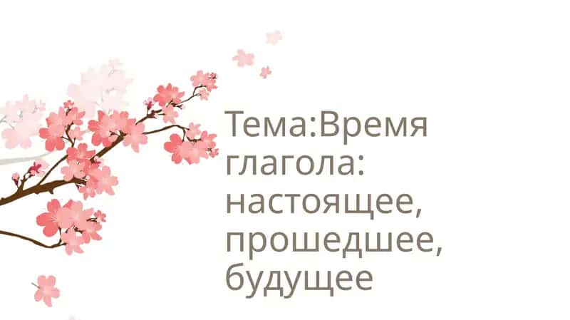 Время глагола: настоящее, прошедшее, будущее 1