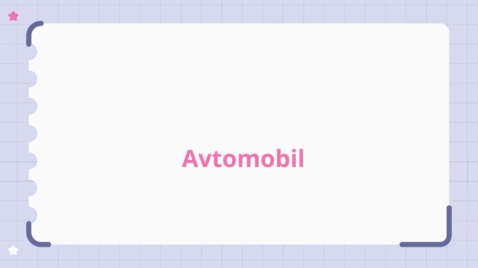 Avtomobillar bilan tanishtirish 1