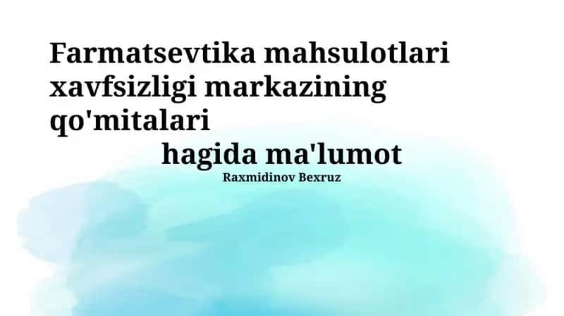 Farmatsevtika mahsulotlari 1