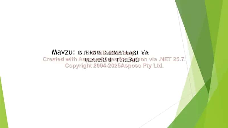 Internit xizmatlari va ularning turlari 1