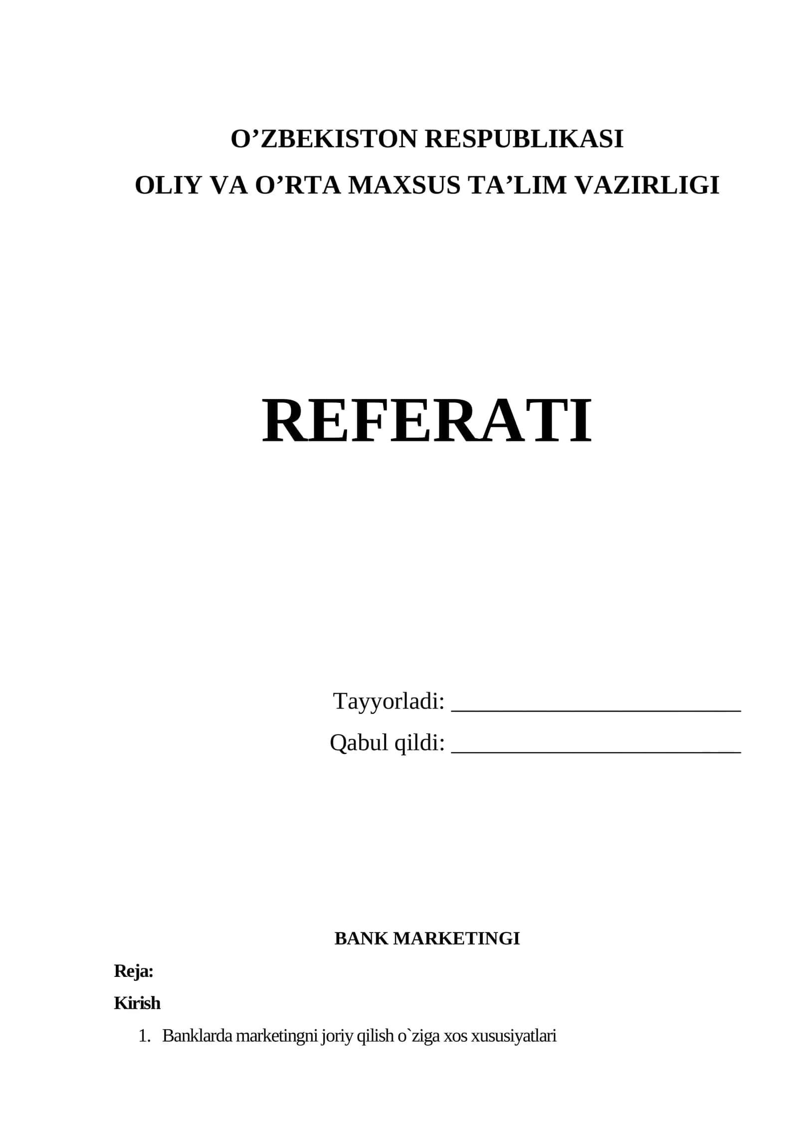 BANK MARKETINGI 1