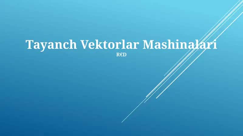 Tayanch Vektorlar Mashinalari 1
