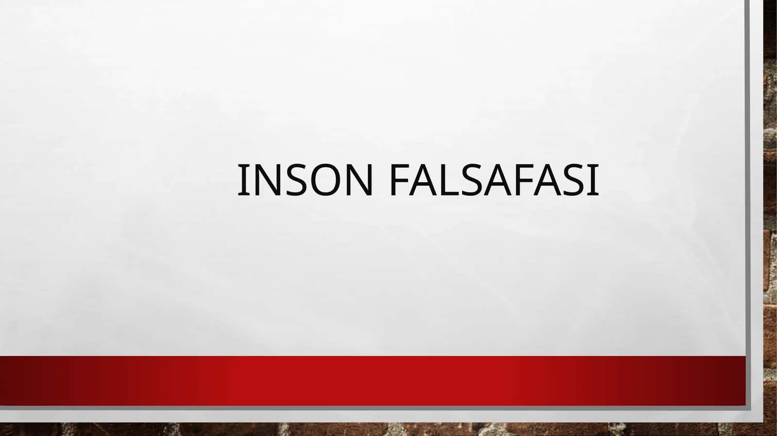 Inson falsafasi 1