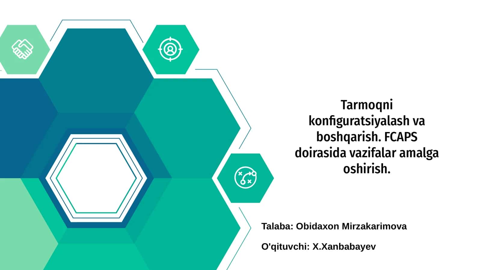 Tarmoqni konfiguratsiyalash va boshqarish 1
