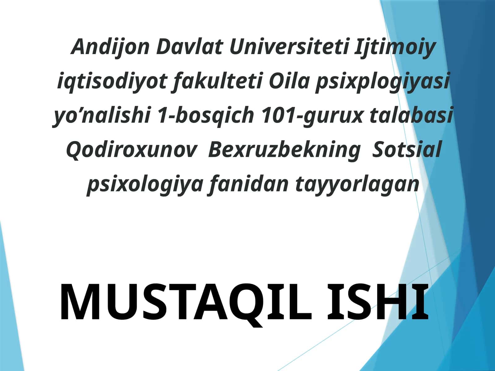 Olomon Psixologiyasi 1