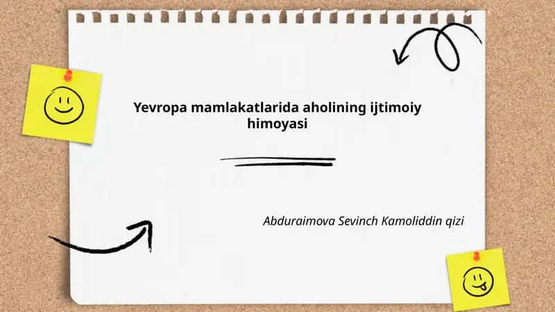 Yevropa mamlakatlarida aholining ijtimoiy himoyasi 1