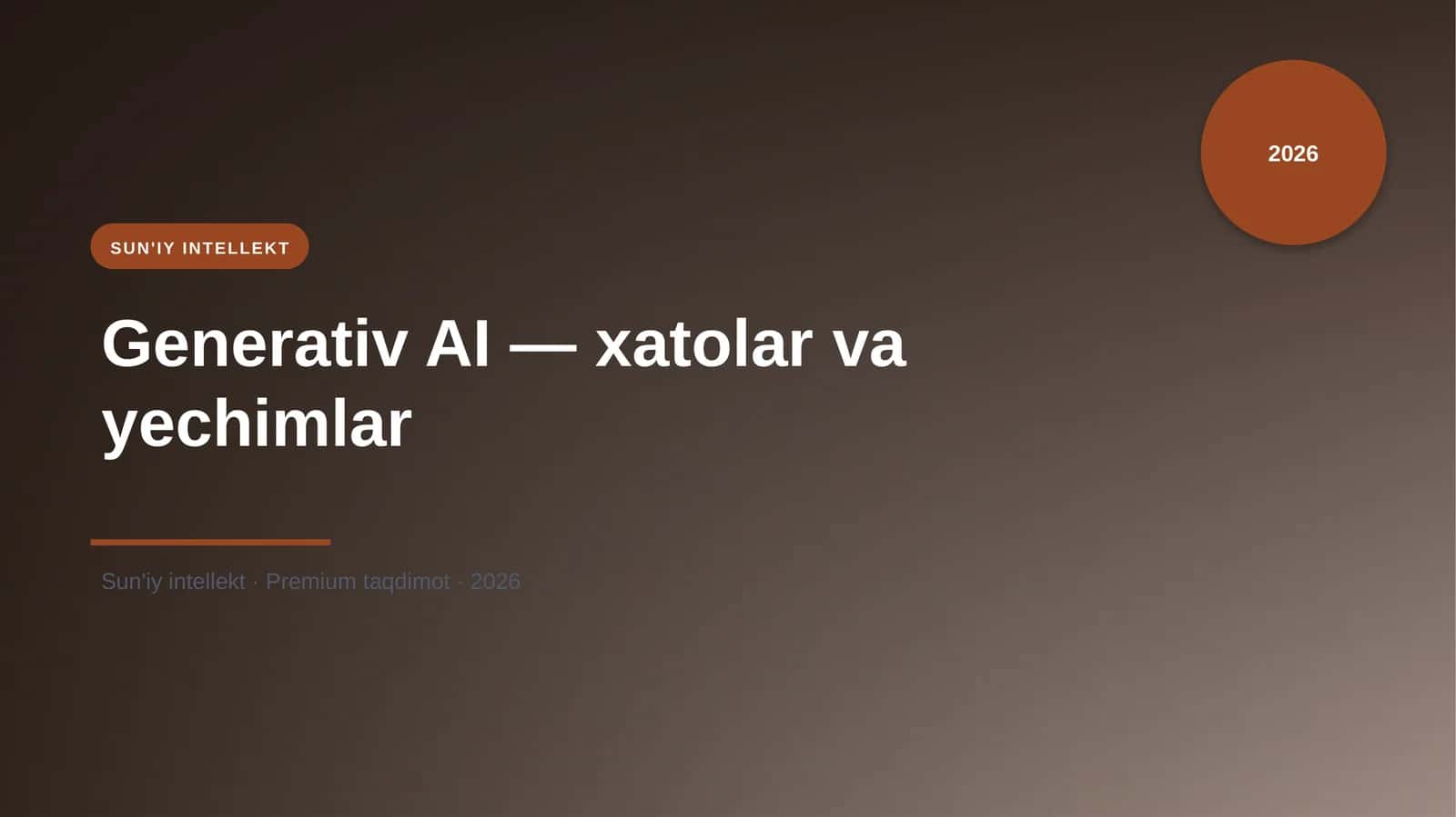 Generativ AI — xatolar va yechimlar 1