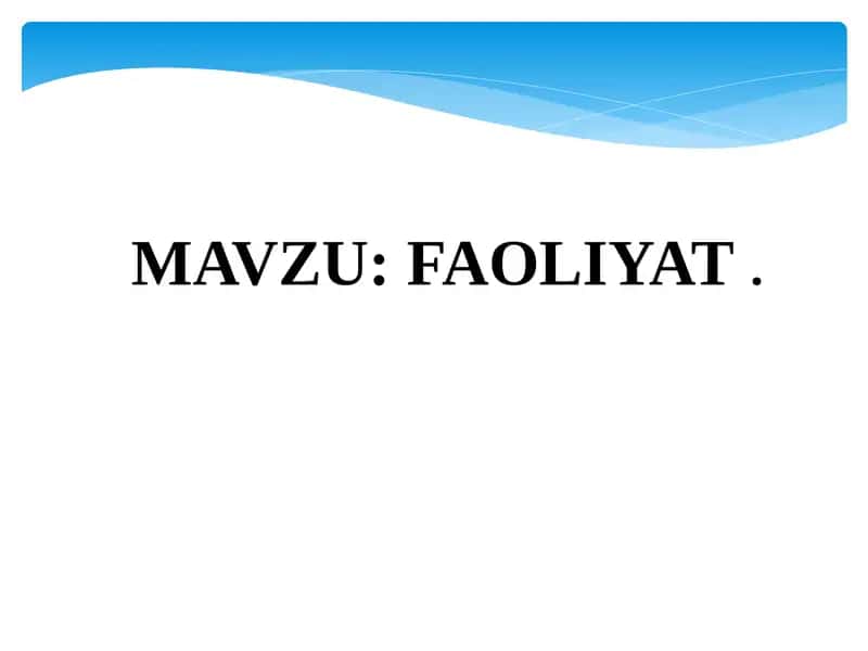 faoliyat 1