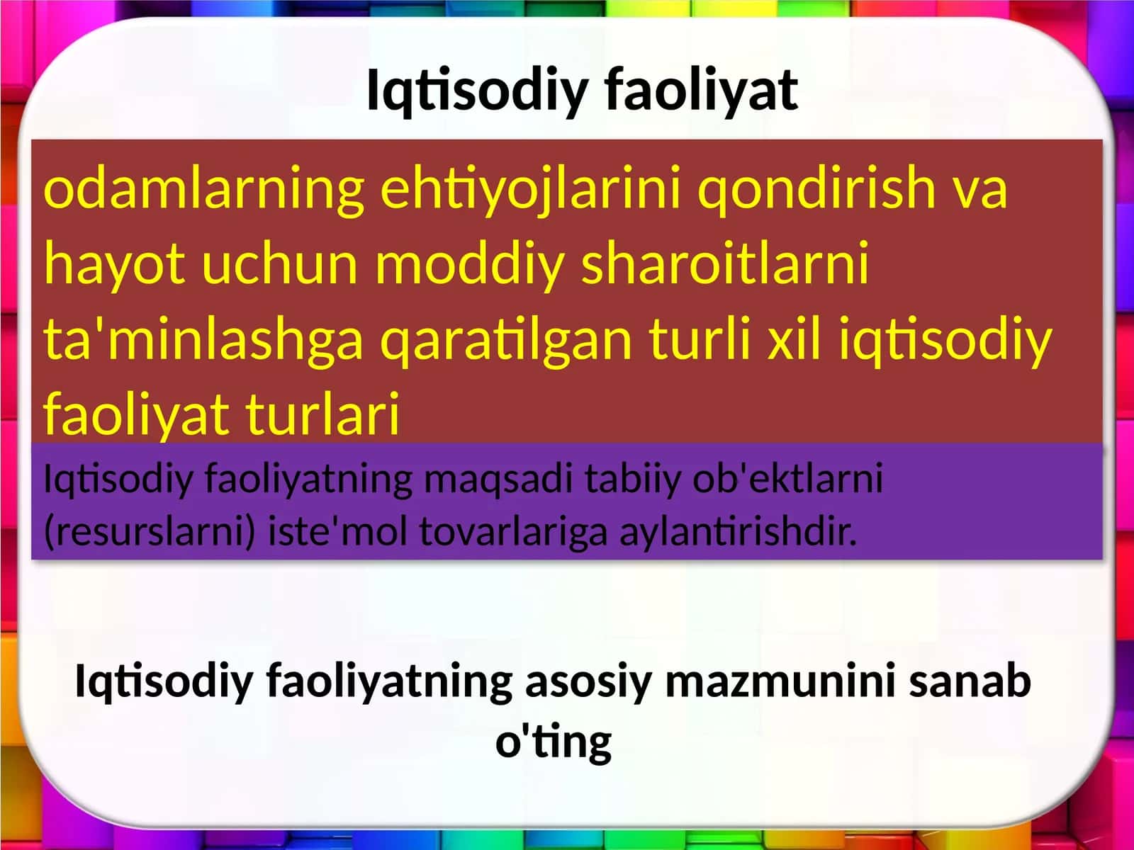 Iqtisodiy faoliyat 1