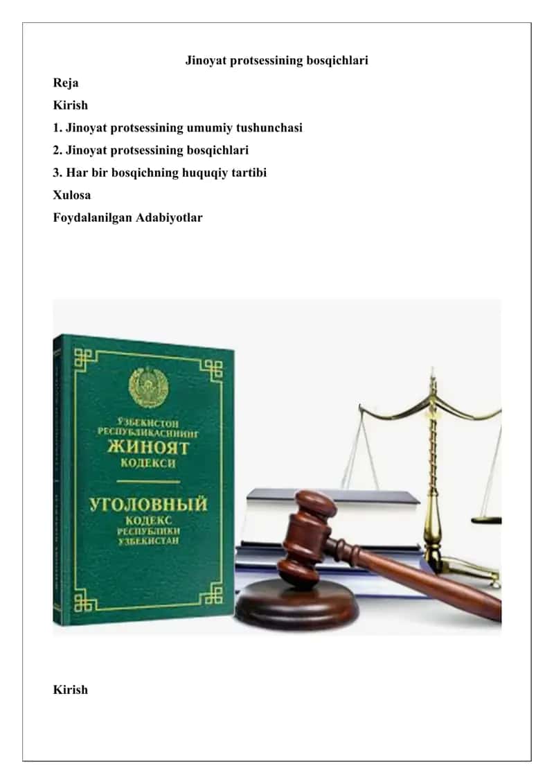 Jinoyat protsessining bosqichlari 1