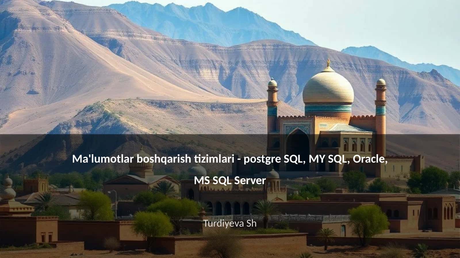Ma'lumotlar boshqarish tizimlari 1