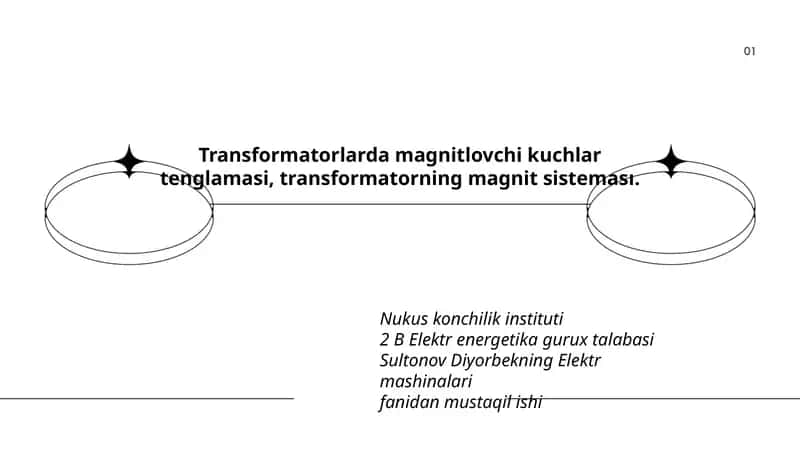 Transformatorlarda magnitlovchi kuchlar tenglamasi 1
