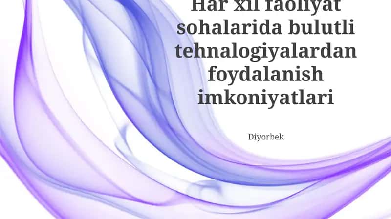 Innovatsiya va Chaqqonlik: Bulut texnologiyalari 1