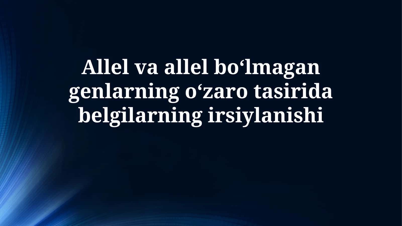 Modifikatsion o'zgaruvchanlik 1
