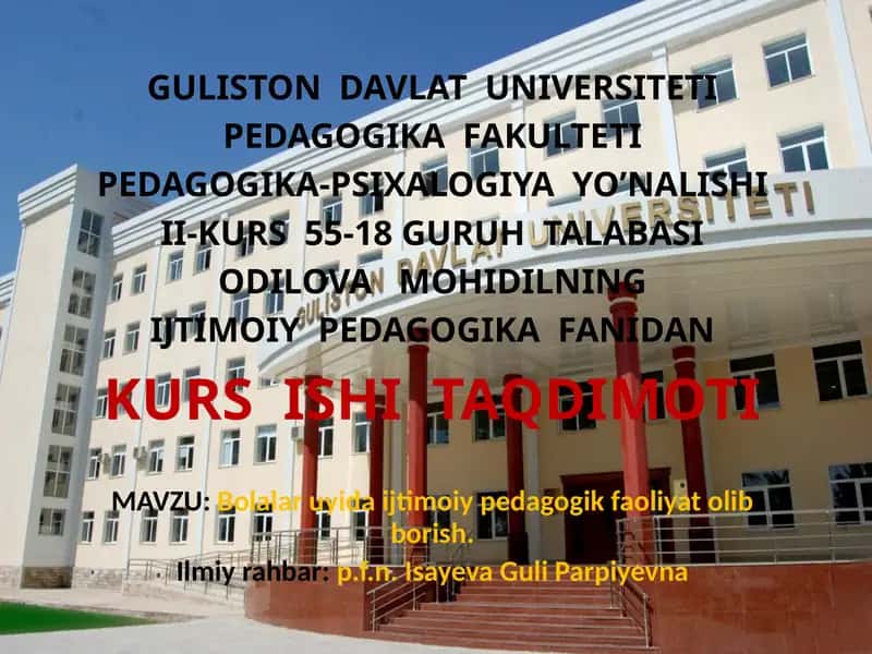 Bolalar uyida ijtimoiy pedagogik faoliyat 1