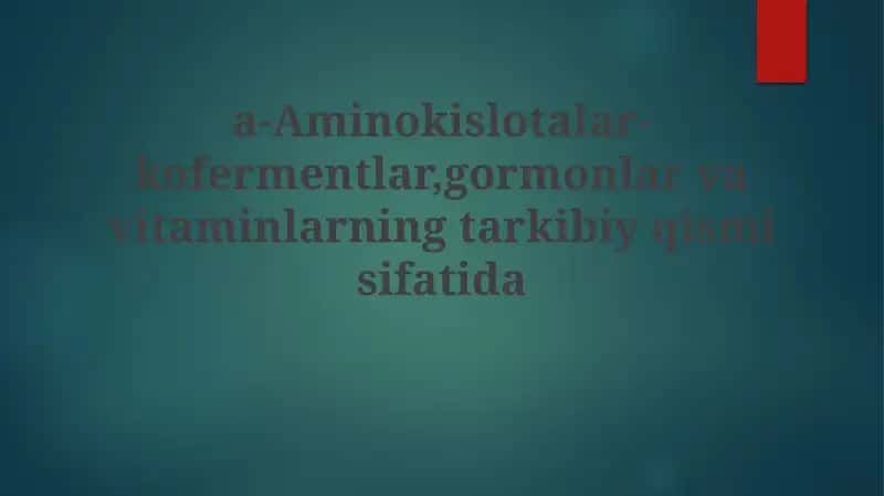 Aminokislotalar 1