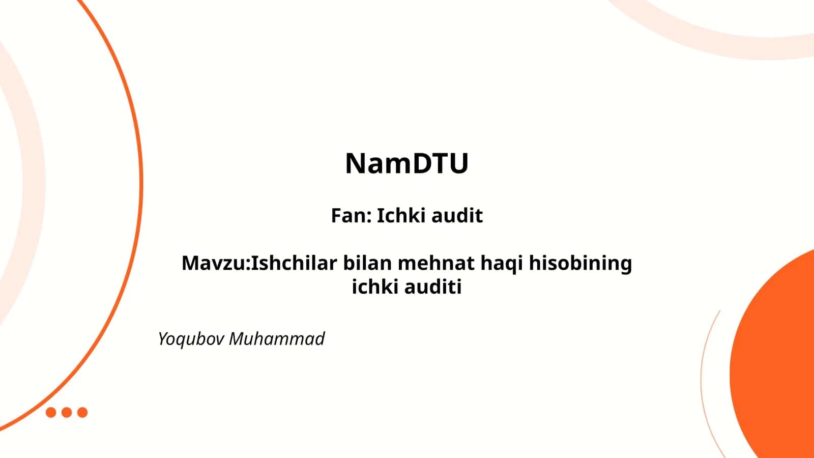 Ishchilar bilan mehnat haqi hisobining ichki auditi 1