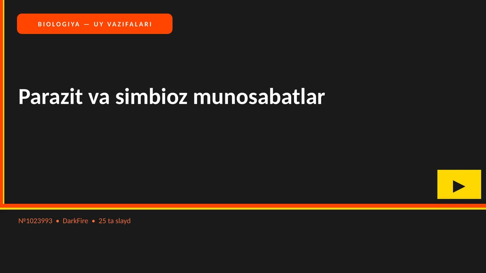 BIOLOGIYA — UY VAZIFALARI 1