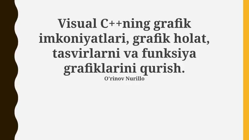 Visual C++ning grafik imkoniyatlari 1