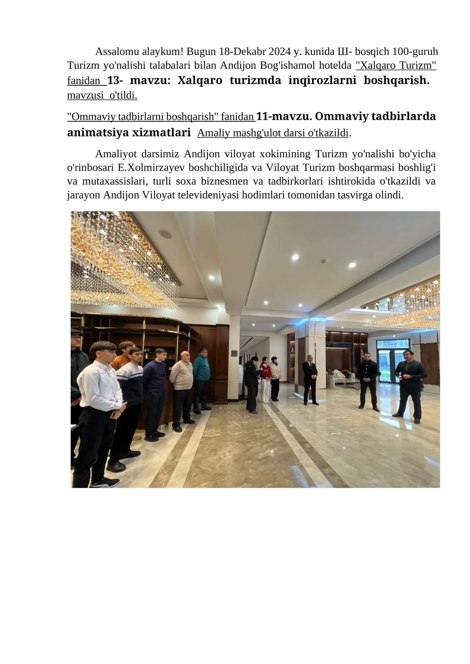 Xalqaro Turizm 1