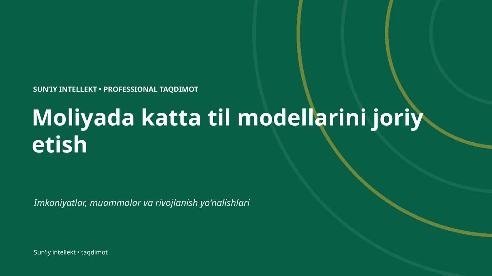 Moliyada katta til modellarini joriy etish 1