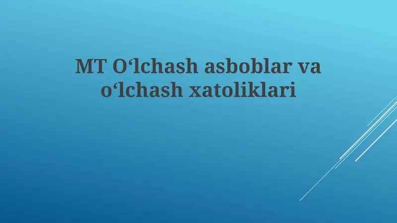 O'lchov asbobi 1