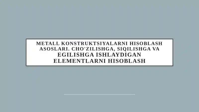 Metall konstruktsiyalar