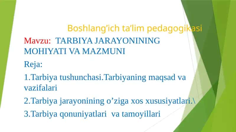Boshlang’ ich ta’lim pedagogikasi 1