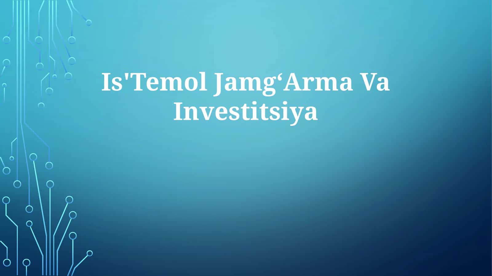 Is'Temol JamgʻArma Va Investitsiya 1