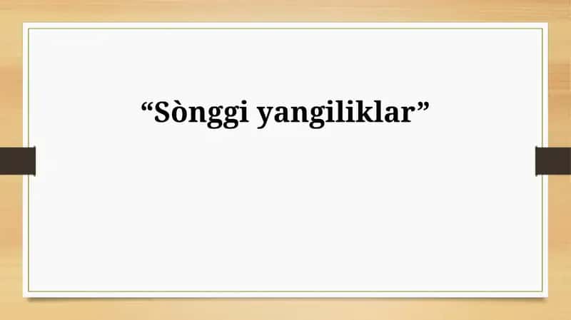 Songgi yangiliklar 1