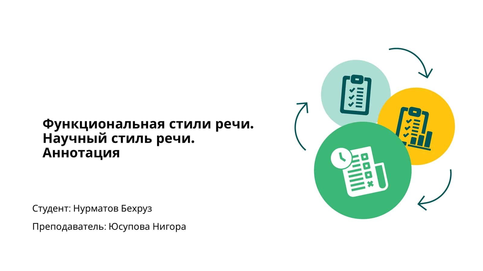 Функциональная стили речи. Научный стиль речи. Аннотация 1