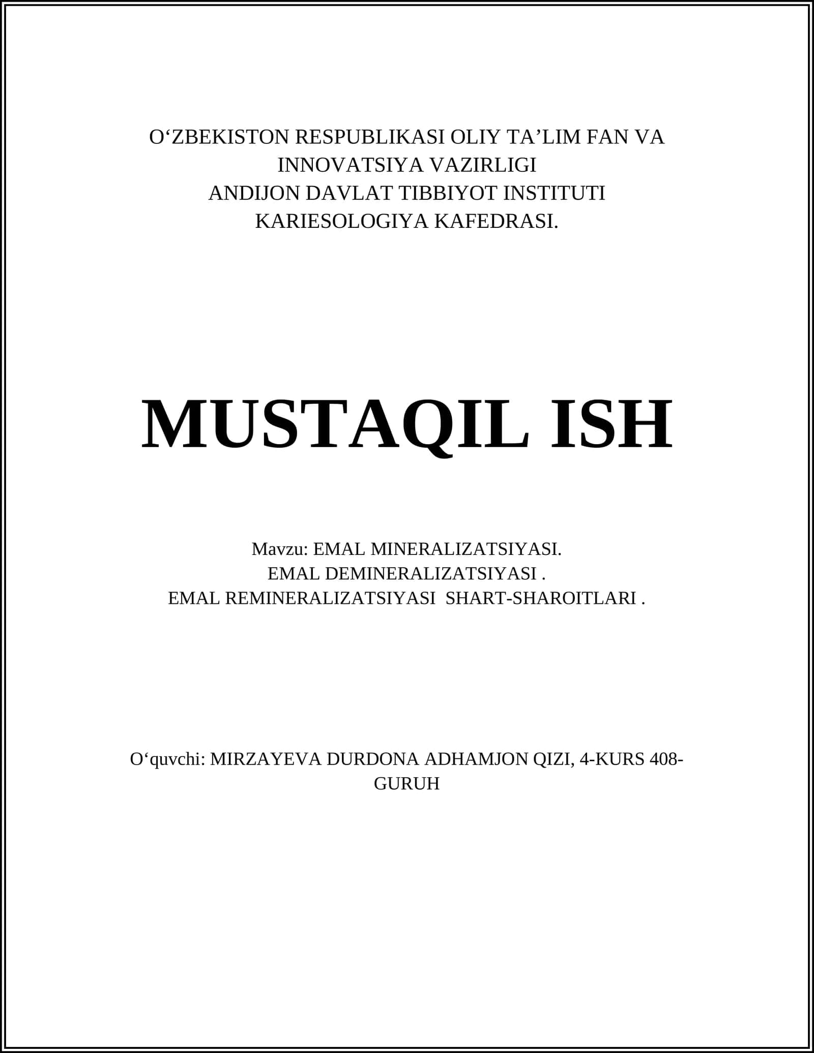 EMAL MINERALIZATSIYASI 1